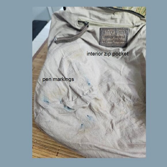 Lucky Brand Vintage Canvas Leather Bag Bird Print Boho Crossbody Bohemian - Picture 10 of 14